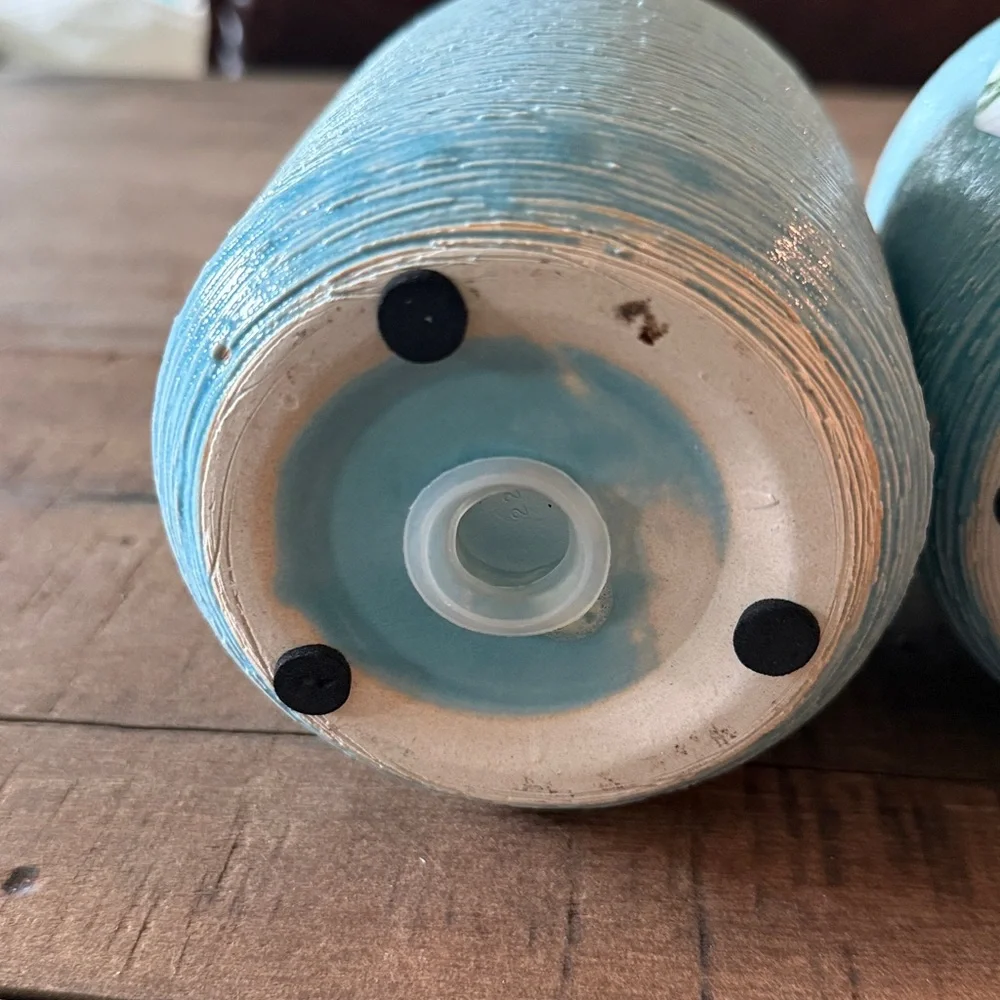 Aqua Textured Ceramic Planter - Set of 2